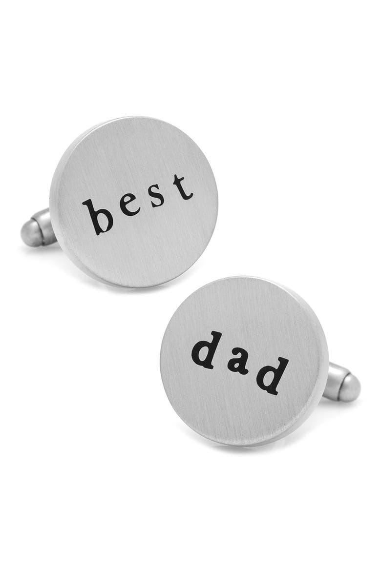 Best Dad Cuff Links, Main, color, SILVER