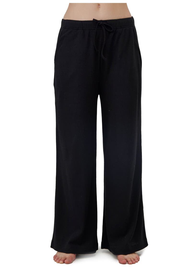 Sandy Days Loungewear Wide Leg Bottoms, Main, color, Black