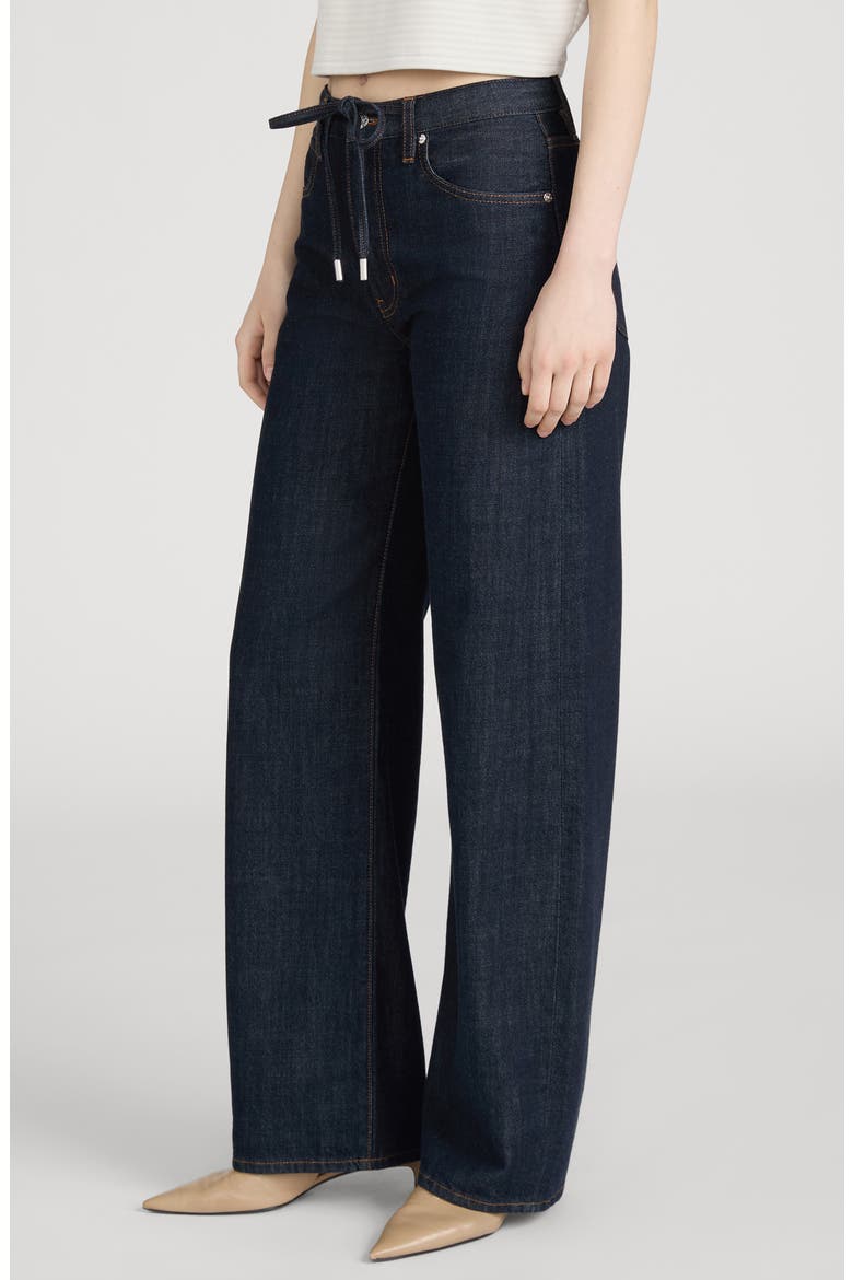 The Off Duty Drawstring Bow Jeans, Alternate, color, RINSE