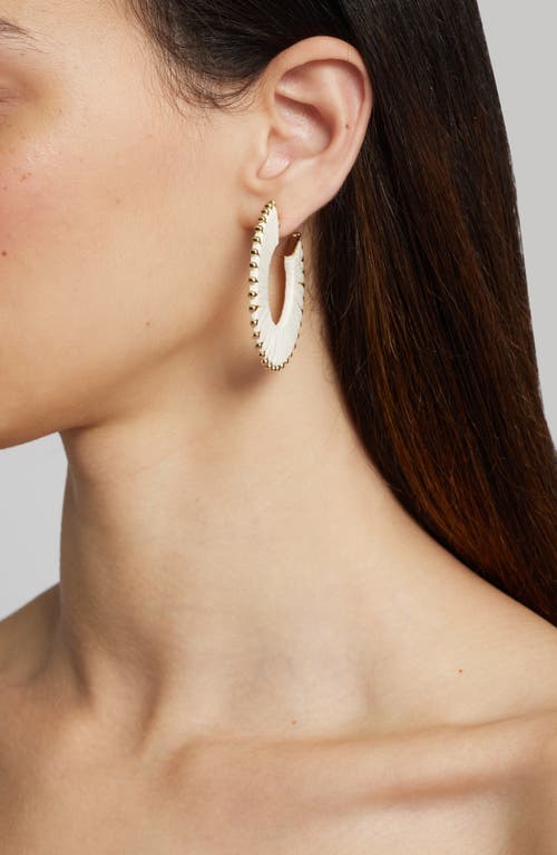 Nordstrom Raffia Wrapped Flat Hoop Earrings In Gold