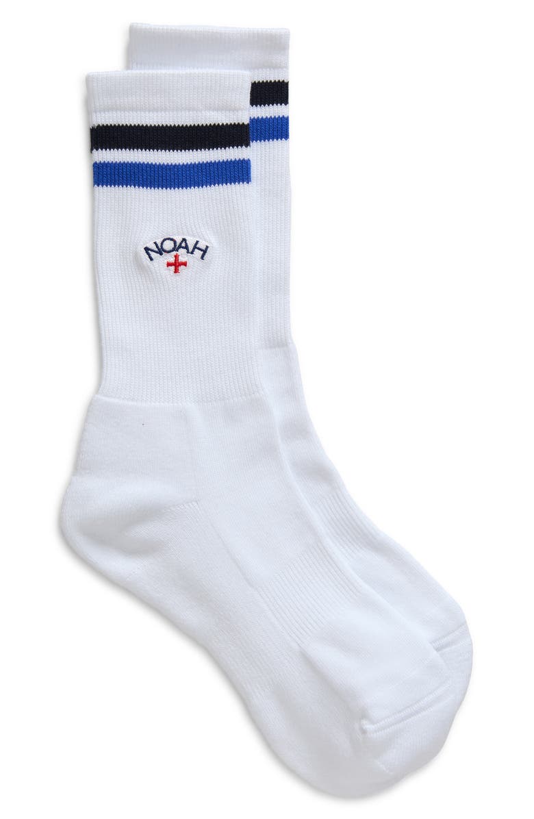 Noah Core Logo Stripe Cotton Blend Crew Socks, Main, color,