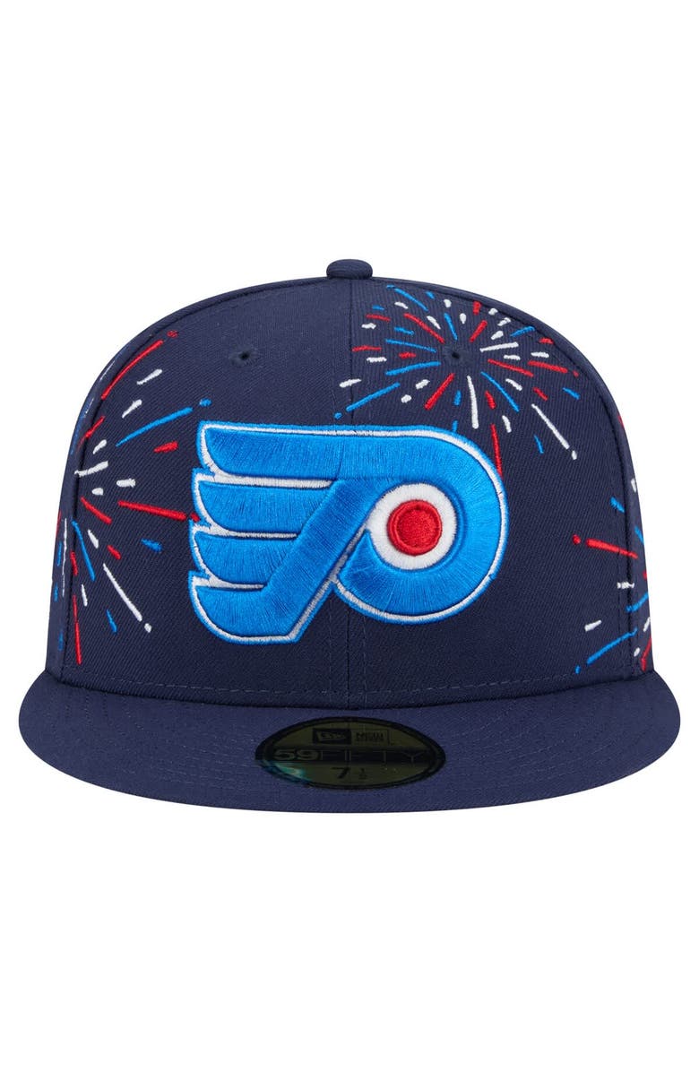 New Era Men's New Era  Navy Philadelphia Flyers Americana Fireworks 59FIFTY Fitted Hat, Alternate, color, Navy