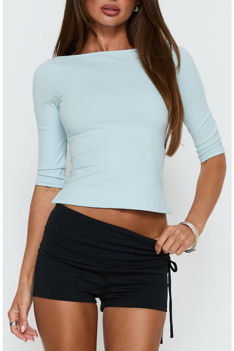 Daily Define Boatneck 3/4 Sleeve Top, Main, color, ICY BLUE
