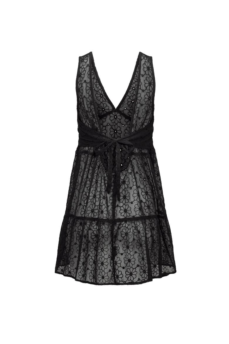 Shoshana Swimwear Cover Up Dress Top, Alternate, color, Black