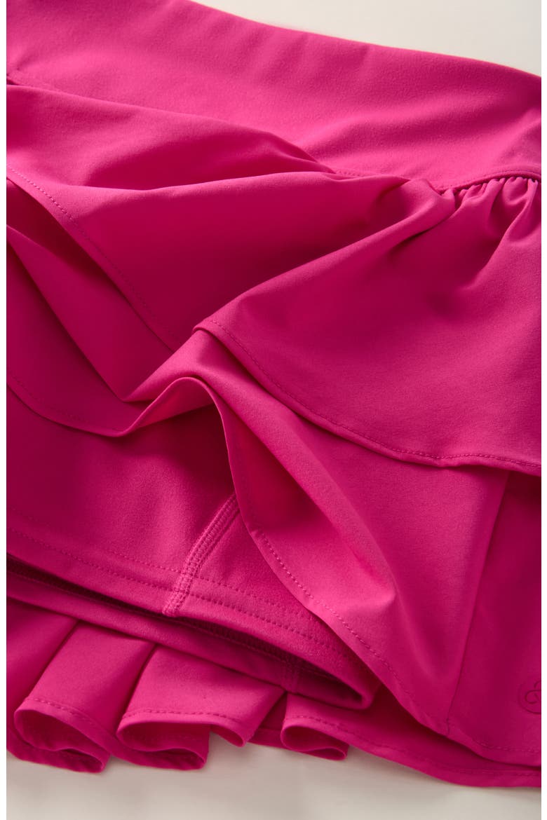 Kids' Volley Tiered Skort, Alternate, color, PINK PLUMIER