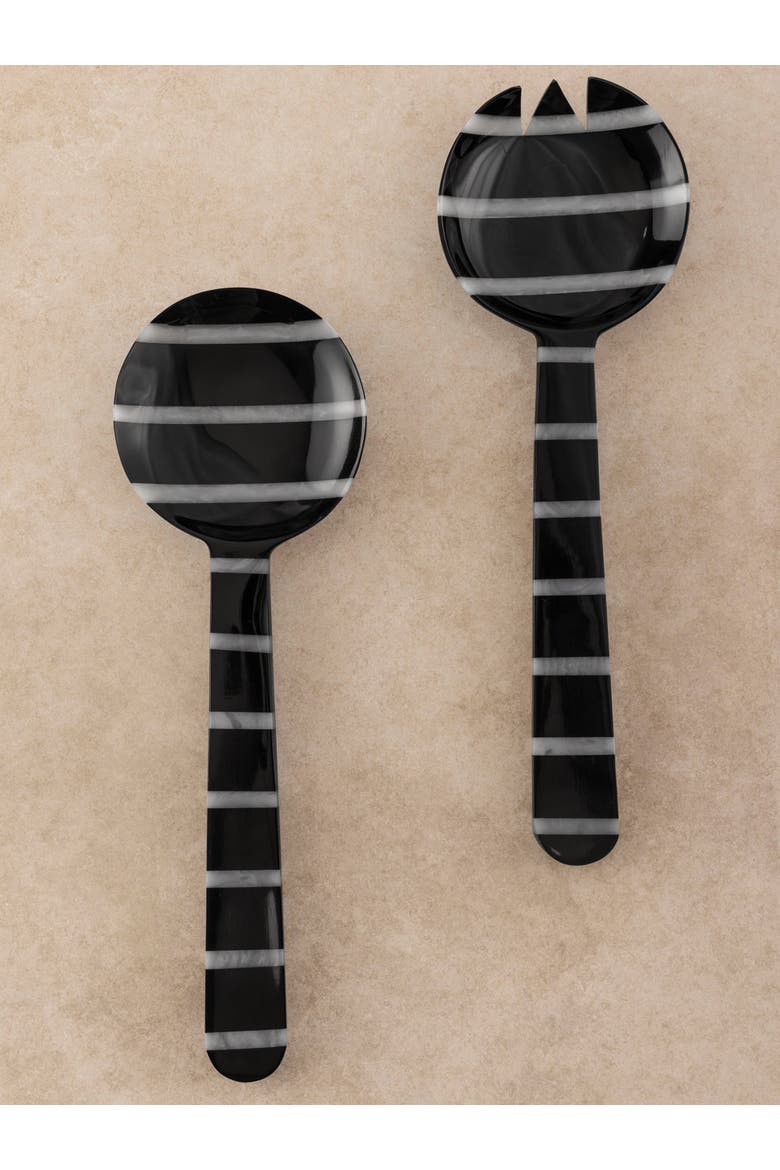 Cox Salad Servers, Main, color, Black & Ivory