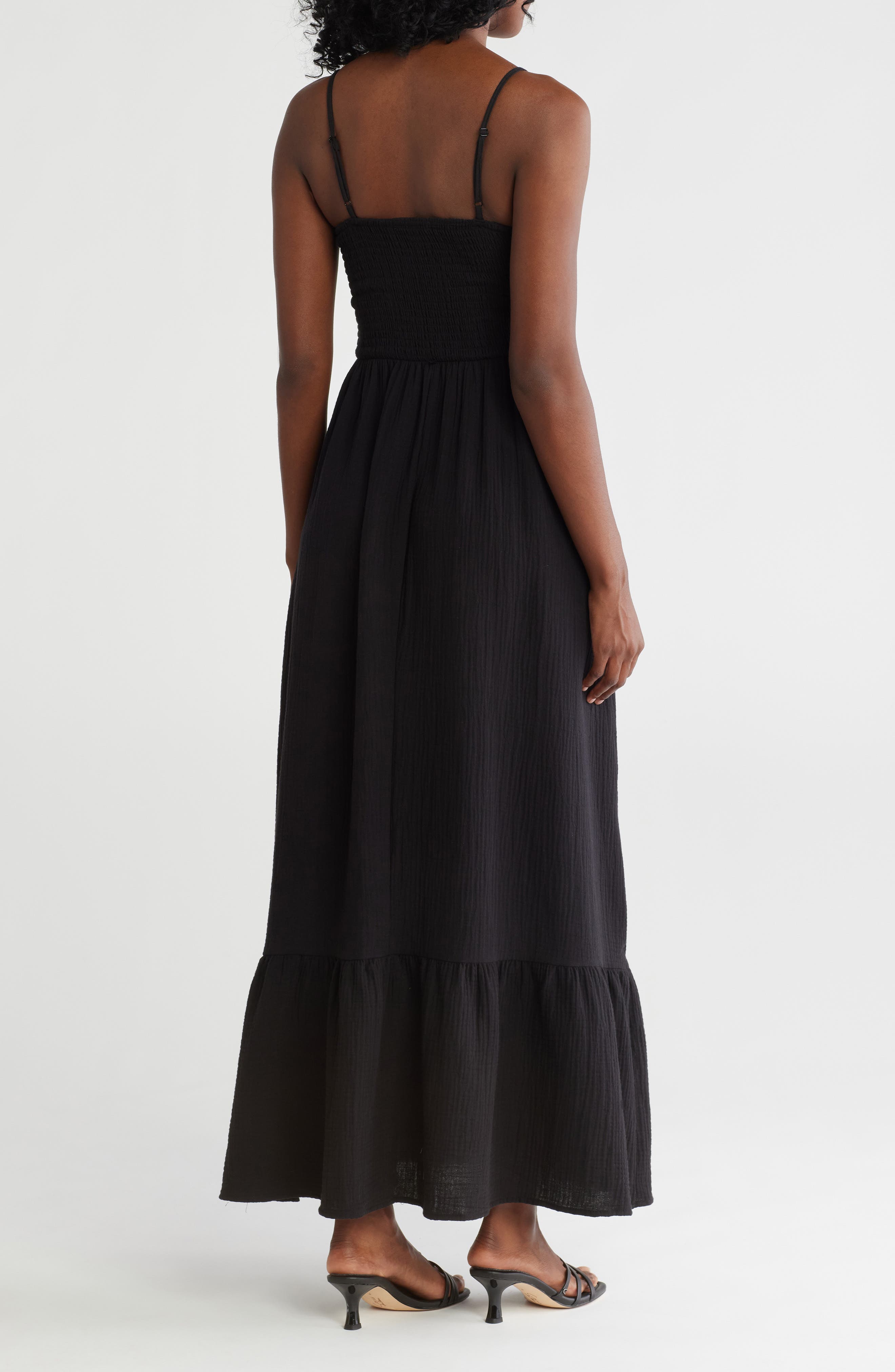 Steve Madden Reese Studded Maxi Slip Dress Black Size S main image 0