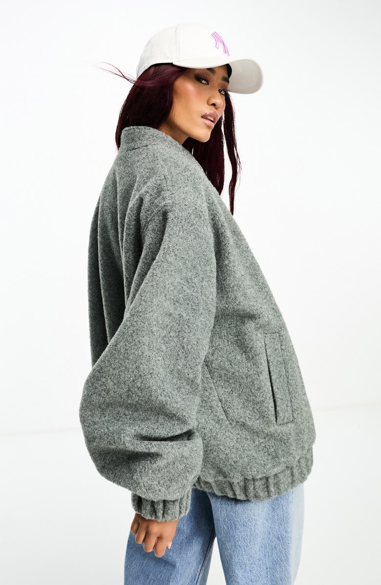 ASOS DESIGN Brushed Oversize Bomber Jacket, Alternate, color, 