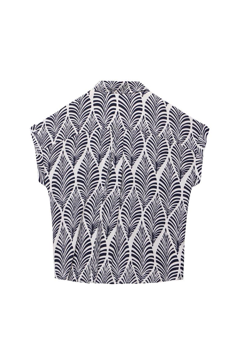 Leaf Print Resort Shirt, Alternate, color, Blue