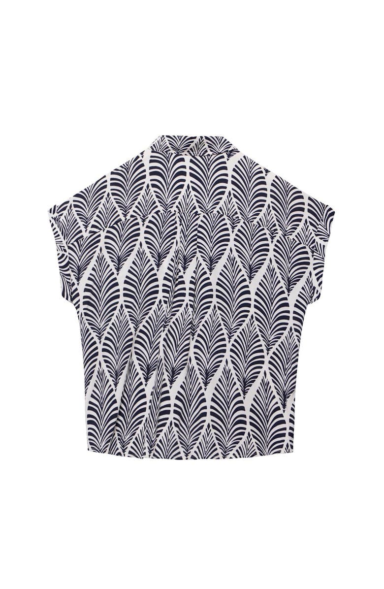 MINT VELVET Leaf Print Resort Shirt, Alternate, color, Blue