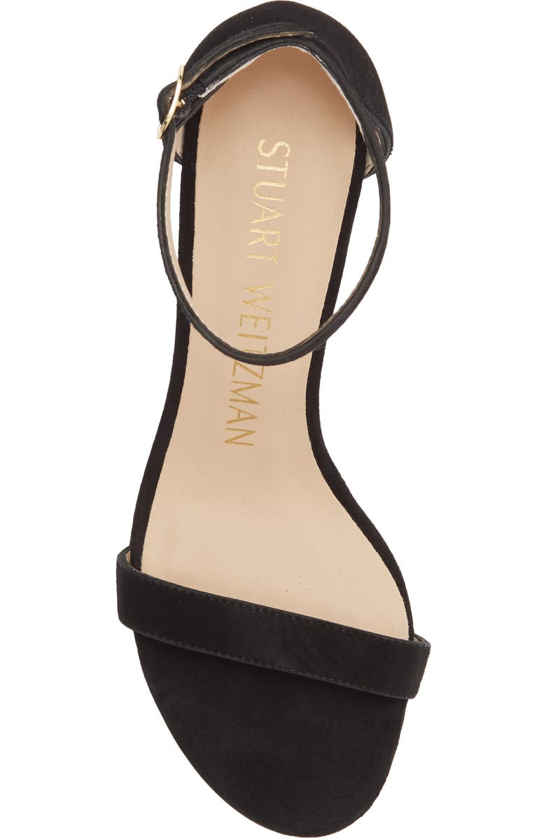 Stuart Weitzman NearlyNude Ankle Strap Sandal, Alternate, color, True Black