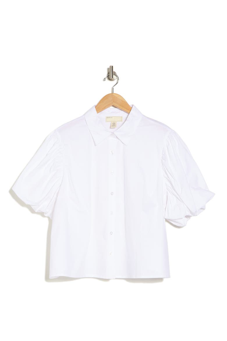 Abigail Poplin Stretch Cotton Top, Alternate, color, WHITE
