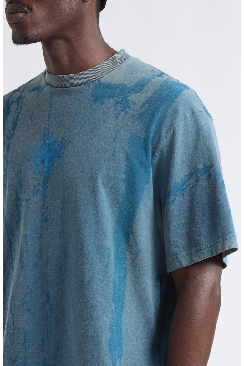 Texture Print Cotton T-Shirt, Alternate, color, V0060 GREY BLUE