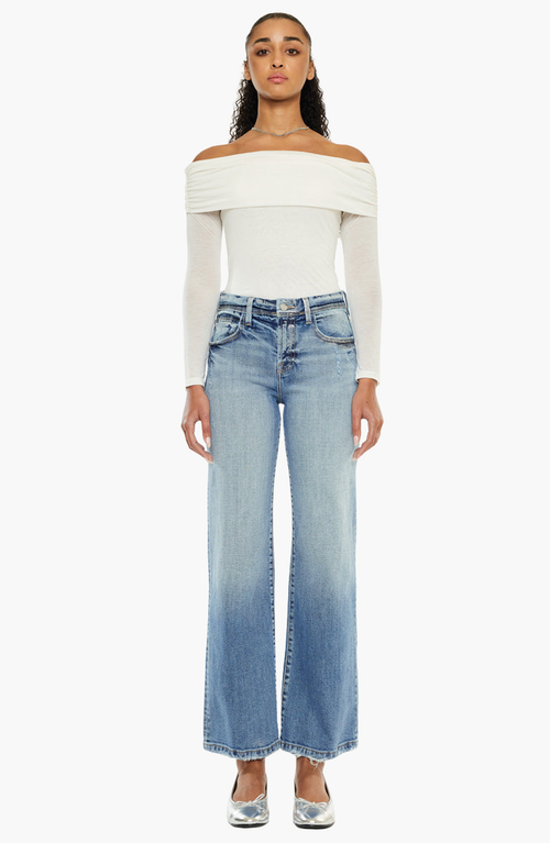 Official Kancan Usa Veronica Premier High Rise Slim Wide Leg Jeans In Medium Wash