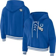 WEAR by Erin Andrews Women's WEAR by Erin Andrews Royal Indianapolis Colts Plus Size Lace-Up Pullover Hoodie
