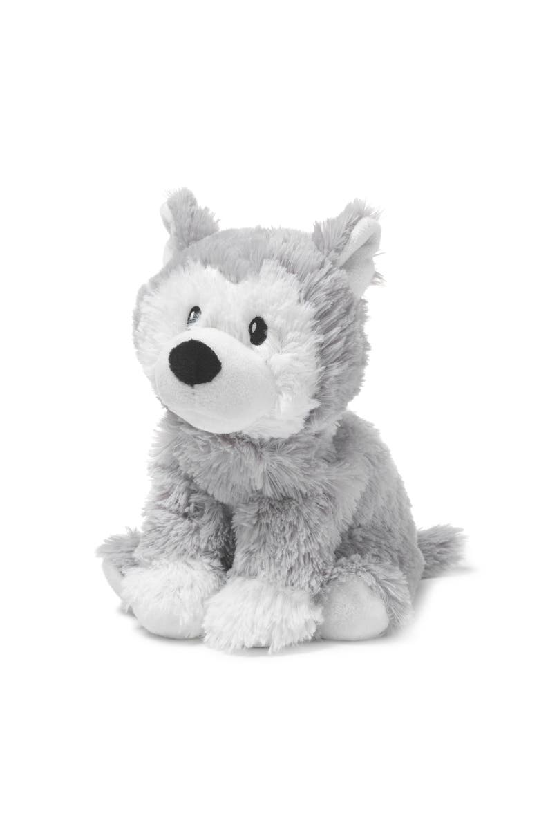 Warmies Husky Plush Toy, Main, color, Medium Gray