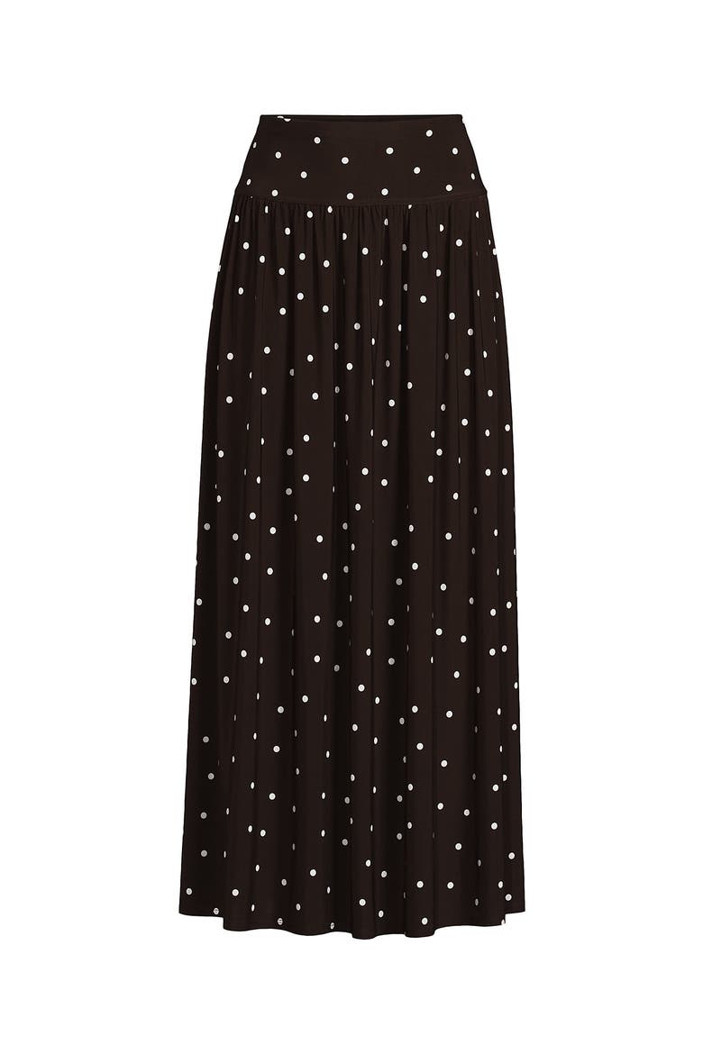 Silky Knit Maxi Skirt, Alternate, color, Rich Coffee/White Polka Dot