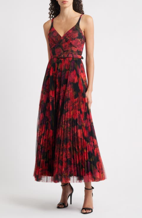 Joanna Pleated Sleeveless Gown