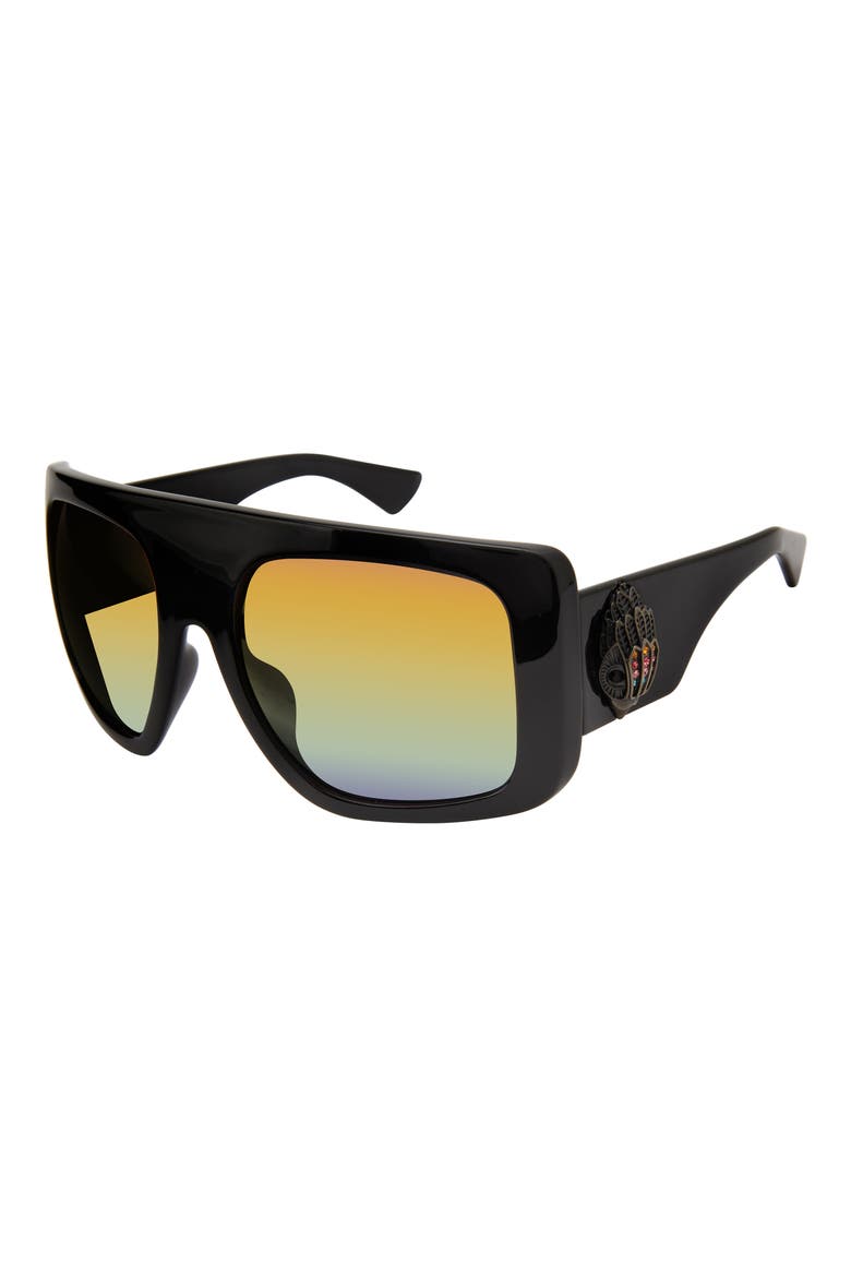 62mm Oversize Rectangular Sunglasses, Alternate, color, BLACK/ RAINBOW