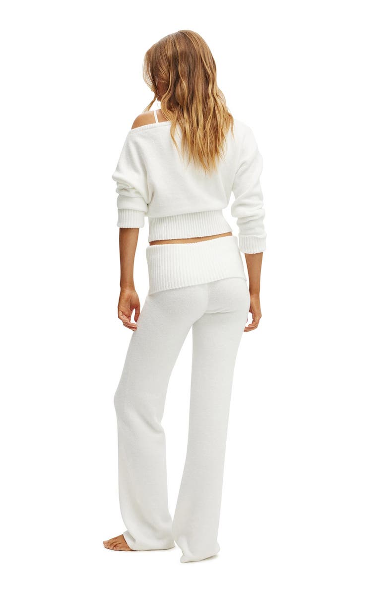 COTTON ON BODY Women's Roll Waist Fluffy Knit Pant, Alternate, color, Coconut Milk