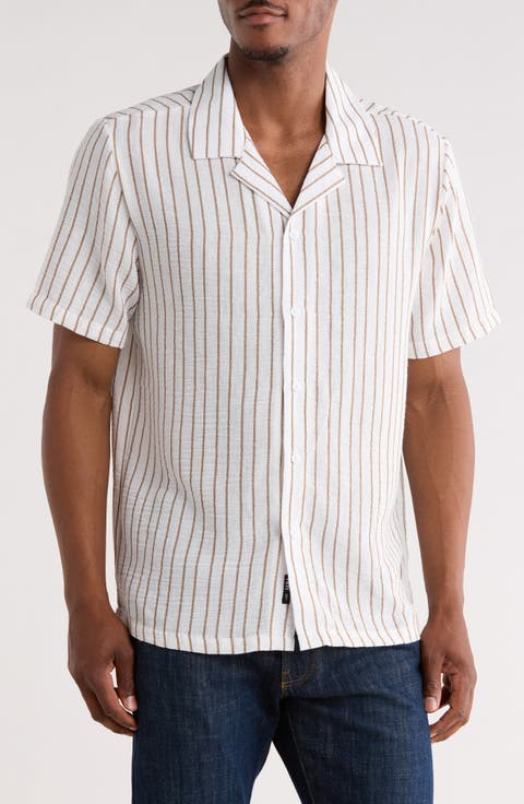 Yarn Dyed Stripe Camp Shirt