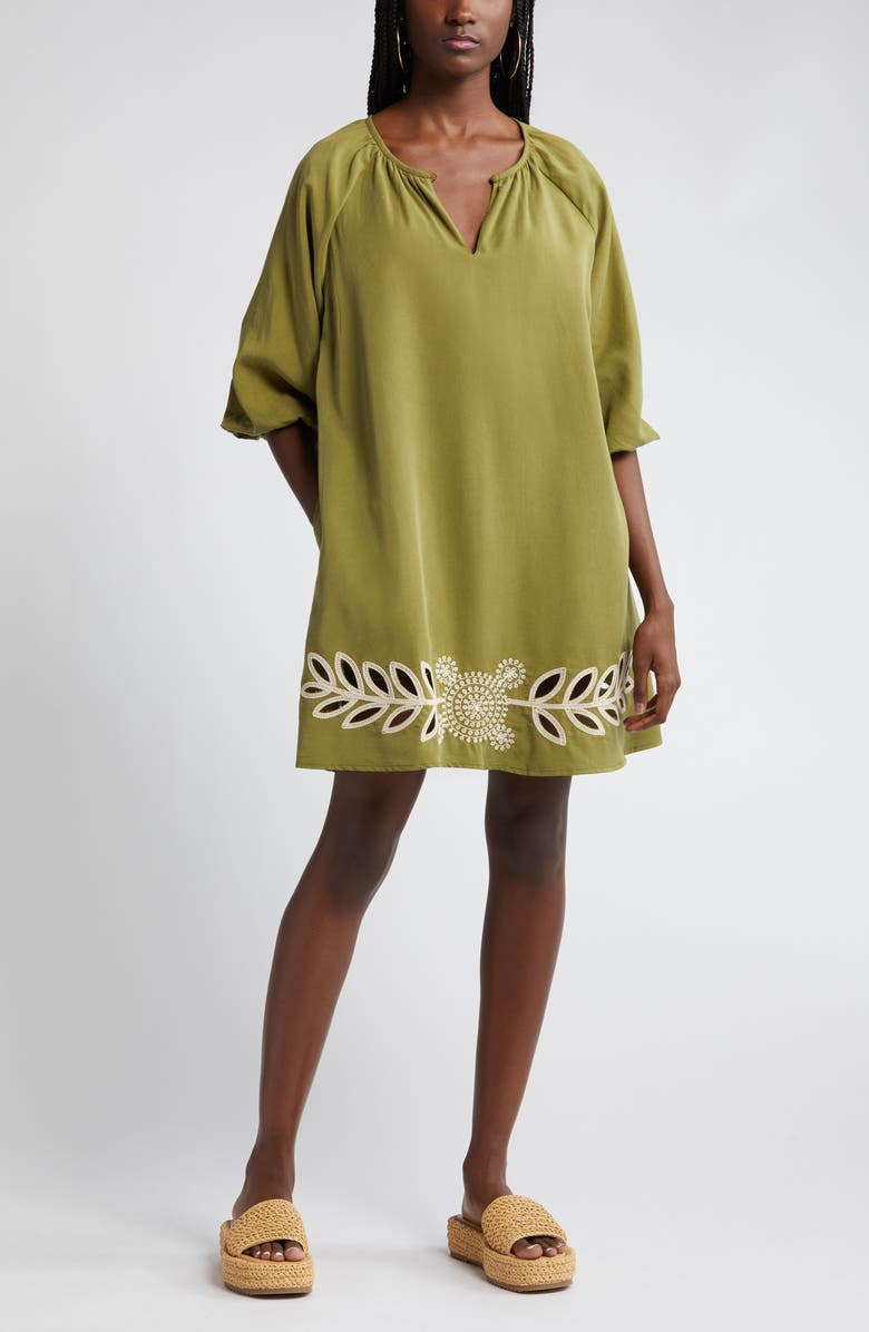 CIEBON Krista Embroidered Detail Trapeze Minidress, Alternate, color, 