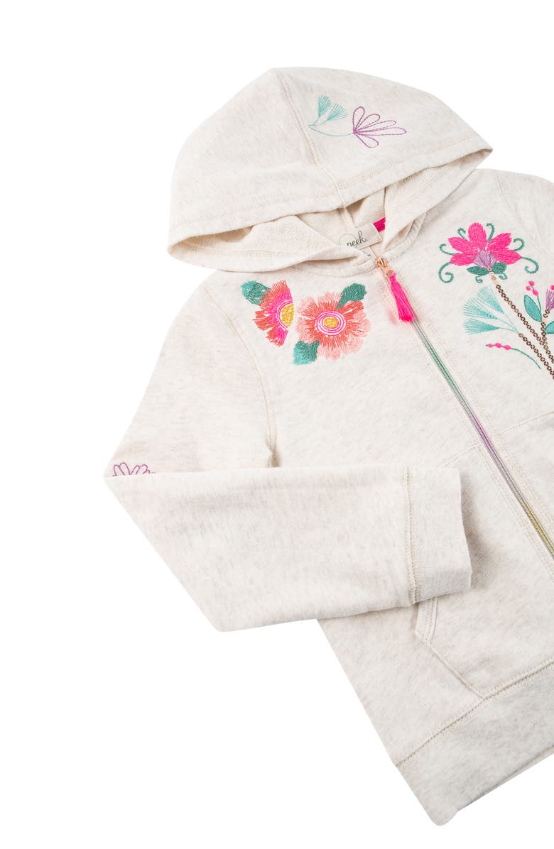 Peek Aren't You Curious Floral Embroidered Zip Hoodie, Alternate, color, 