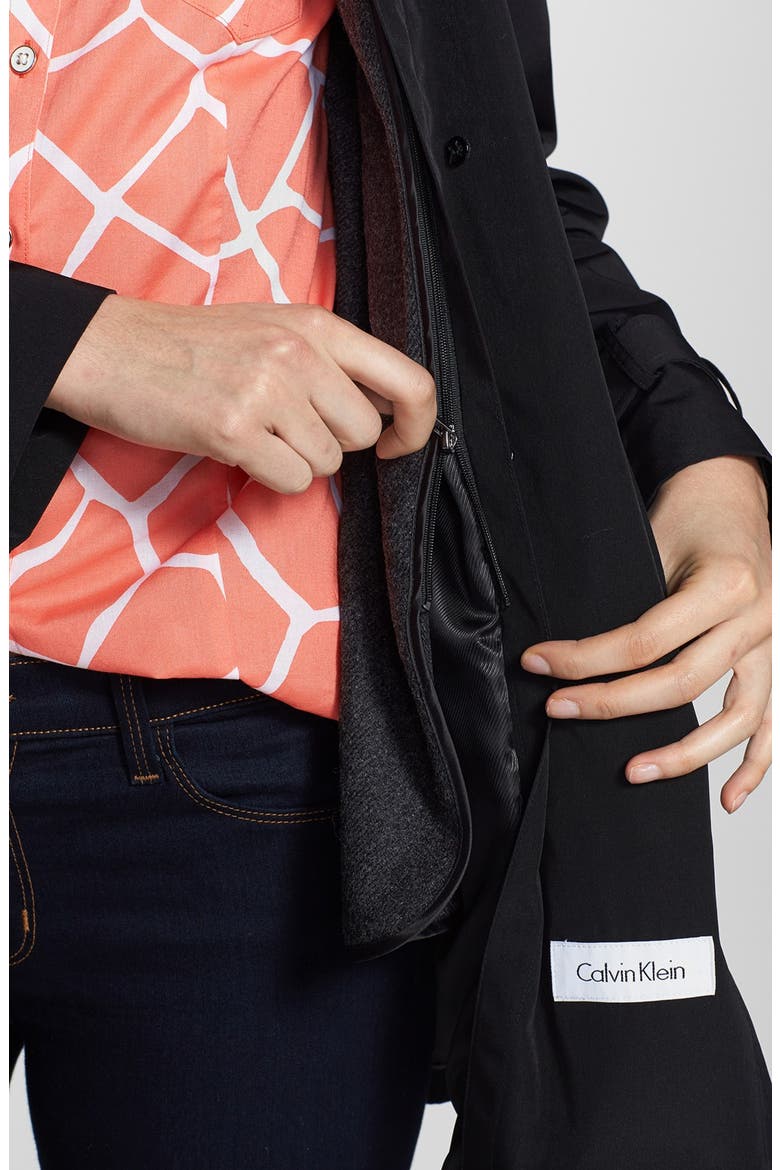 Double Breasted Trench Coat, Alternate, color, BLACK