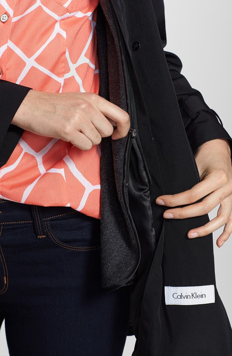 Calvin Klein Double Breasted Trench Coat, Alternate, color,