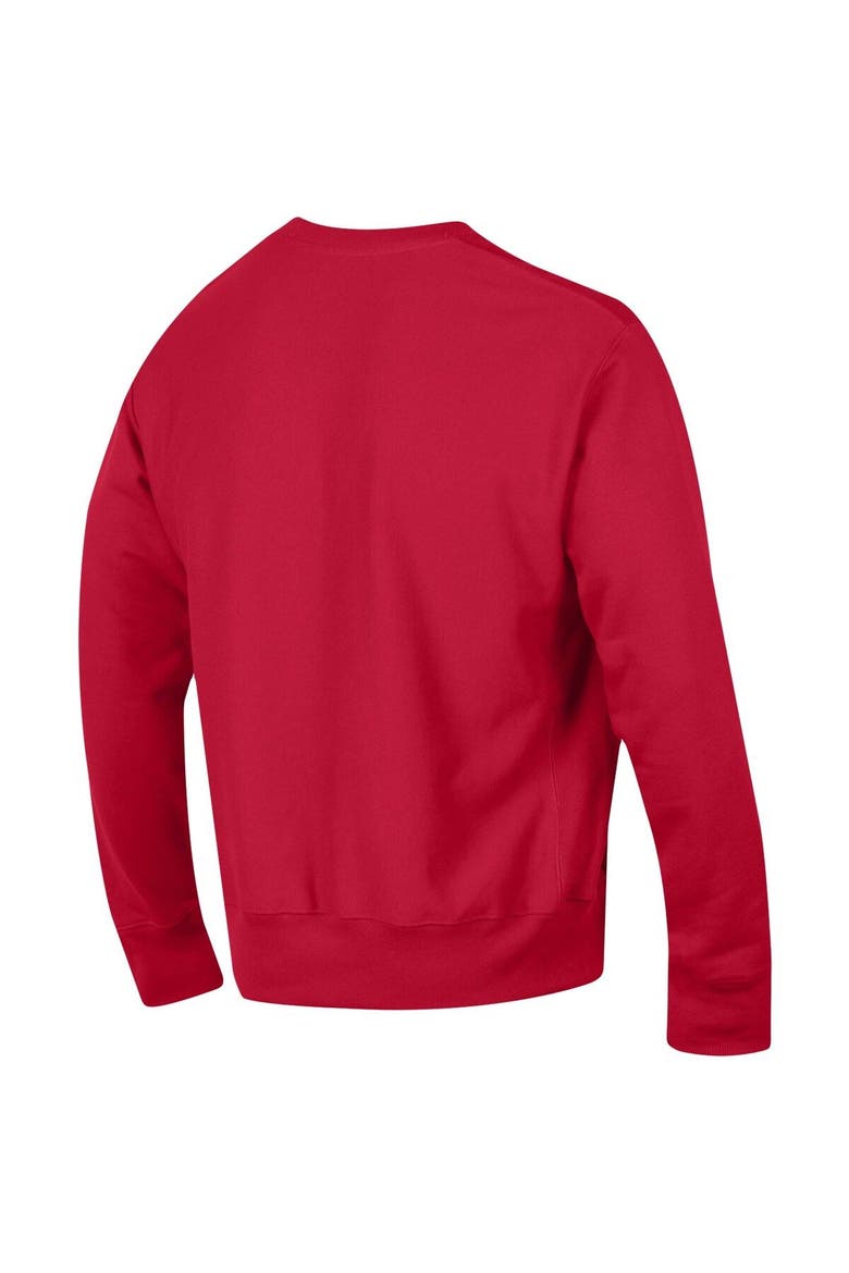 Men's Champion Red Louisville Cardinals Arch Reverse Weave Pullover Sweatshirt, Alternate, color, Red