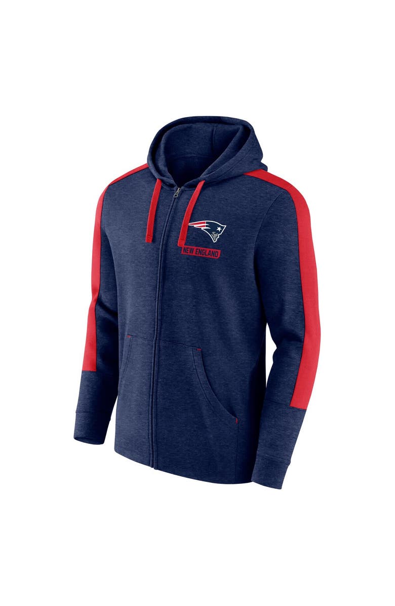 FANATICS Men's Fanatics  Heather Navy New England Patriots Gains Full-Zip Hoodie, Alternate, color, Heather Navy