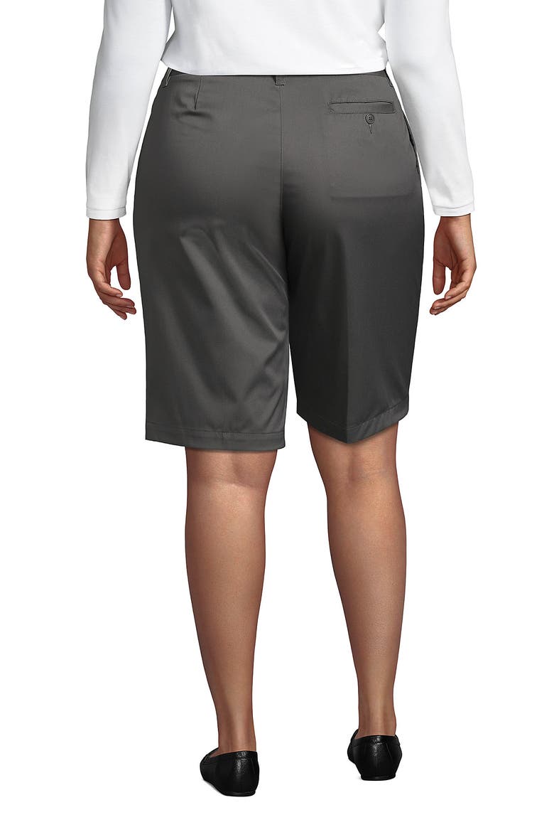 Plus Size Plain Front Blend Chino Shorts, Alternate, color, Arctic Gray