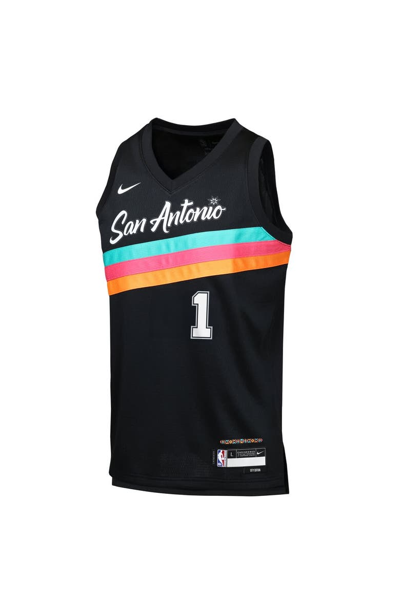 Nike Youth Nike Victor Wembanyama Black San Antonio Spurs 2025/26 City Edition Swingman Jersey, Alternate, color, Black