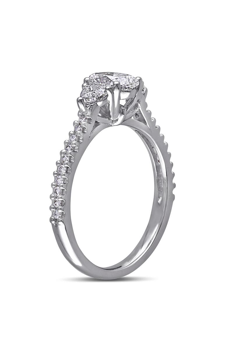 Julianna B. Diamond Oval Heart 3-Stone Engagement Ring 14k, Alternate, color, 14K White Gold