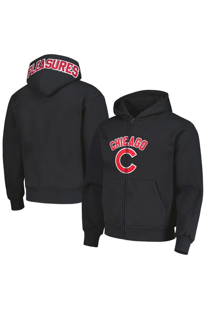 Men's PLEASURES Black Chicago Cubs Opening Day Full-Zip Hoodie, Main, color, Black