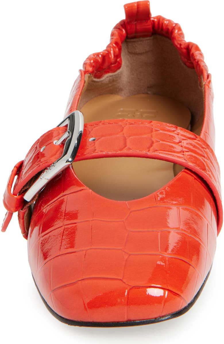 Ganni Mary Jane Ballet Flat, Alternate, color, Orange
