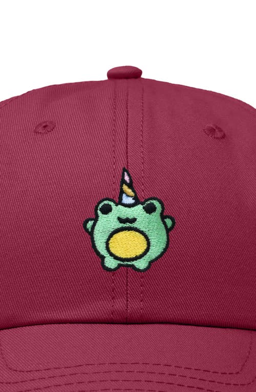 Dalix Froggy Unicorn Embroidered Cap In Maroon