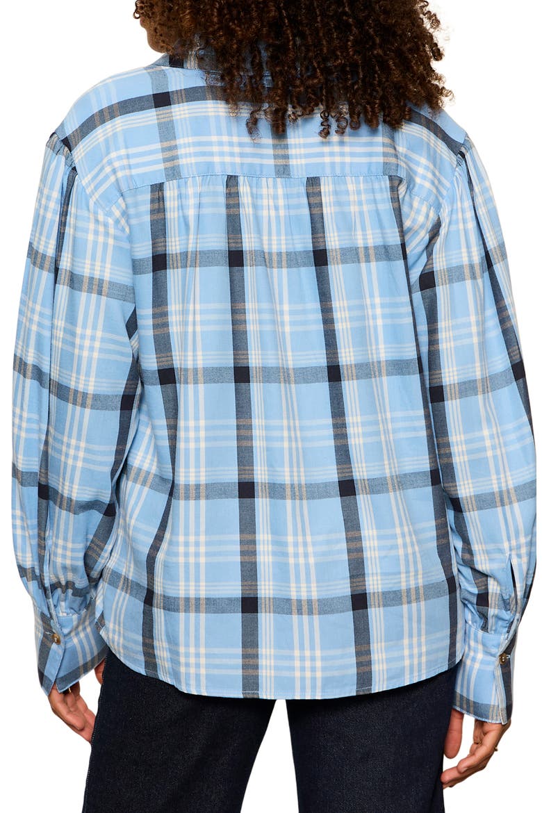 Colette Plaid Button-Up Shirt, Alternate, color, BLUE BIRD