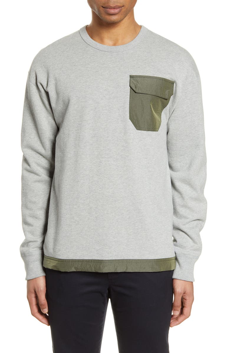 Reigning Champ Mixed Media Sweatshirt, Main, color,