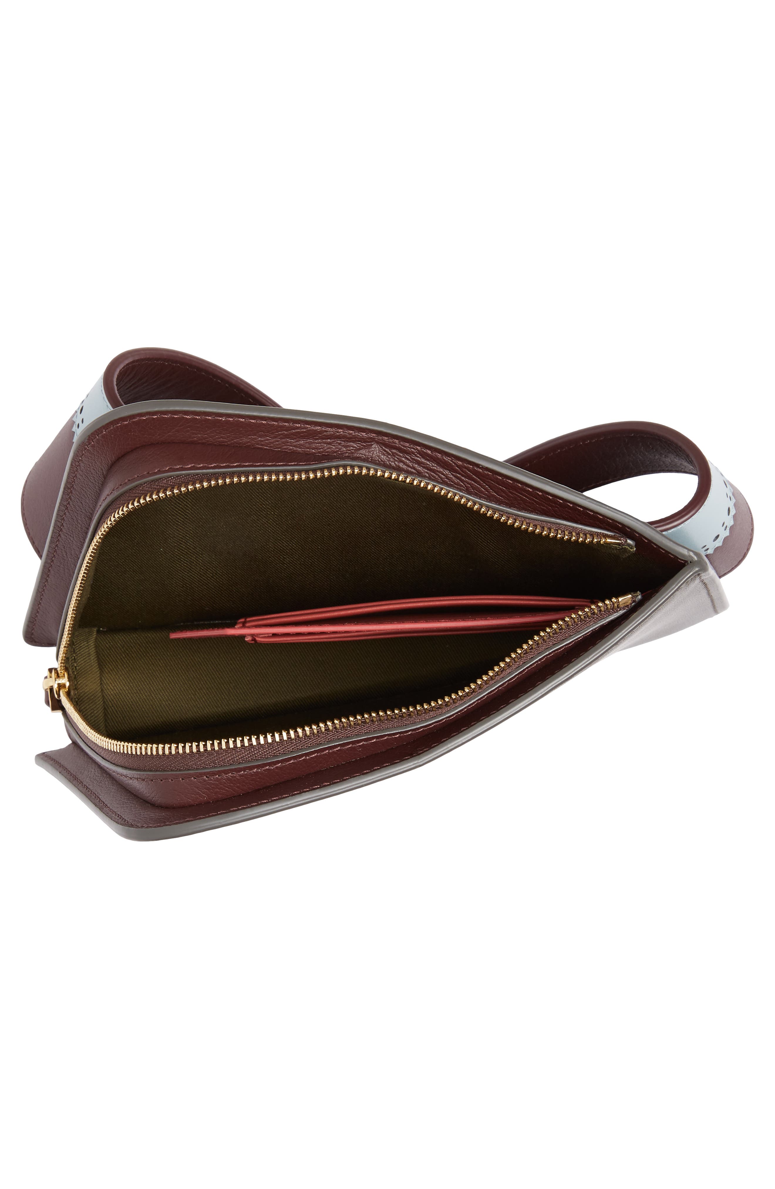 the VOLON Dia Asymmetrical Convertible Leather Belt Bag, Alternate, color, 