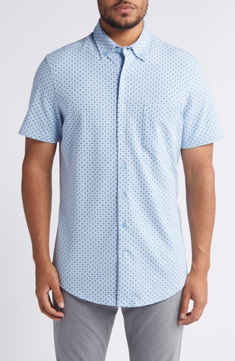Foulard Knit Short Sleeve Button-Down Shirt