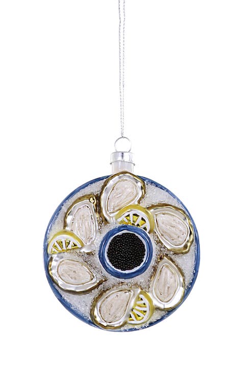 Plated Oyster Glass Ornament
