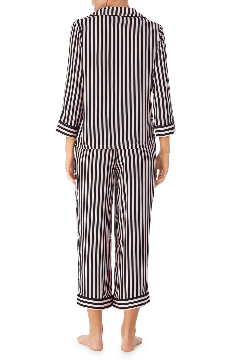 Kate Spade New York print three-quarter sleeve crop pajamas, Alternate, color, 