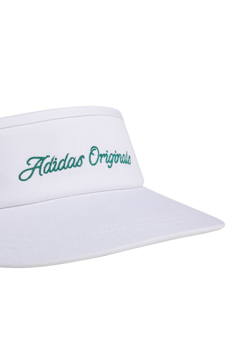 adidas Signature Logo Visor, Alternate, color, White/ Bold Green