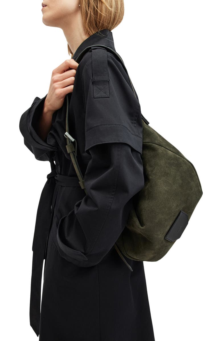 AllSaints Madea Suede Shoulder Bag, Alternate, color,