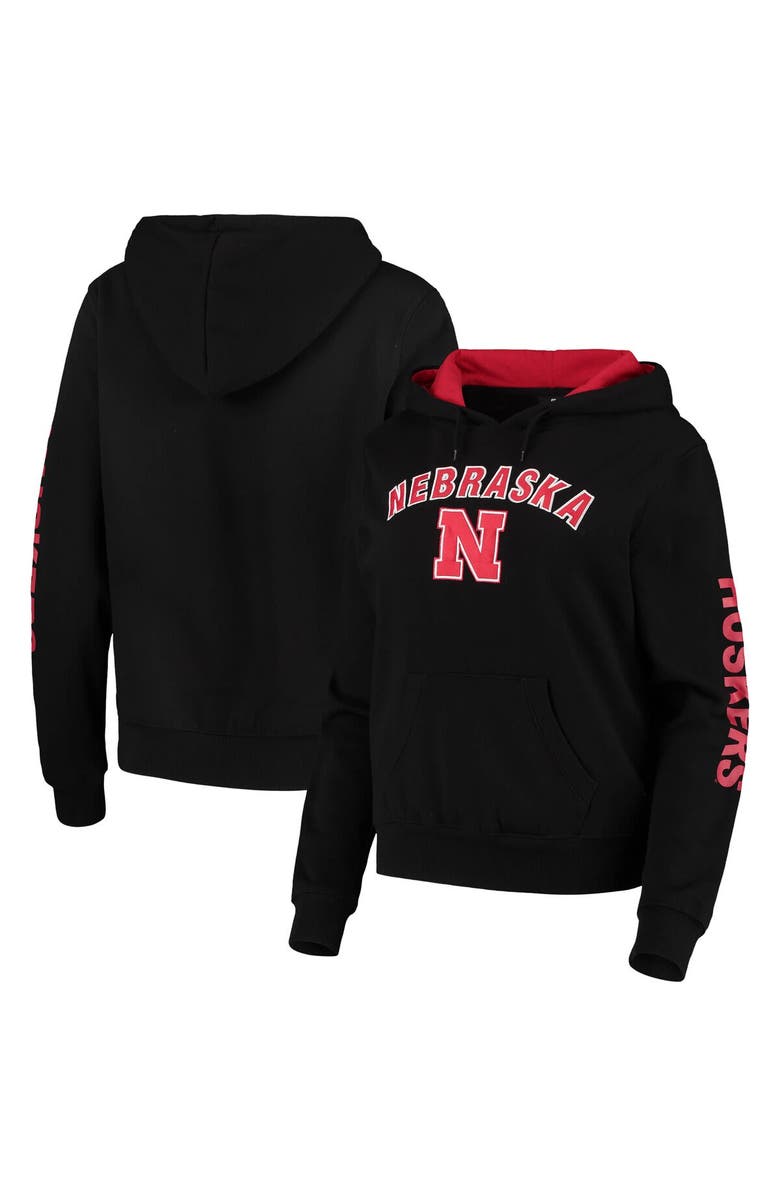 COLOSSEUM Women's Colosseum Black Nebraska Huskers Loud and Proud Pullover Hoodie, Main, color,