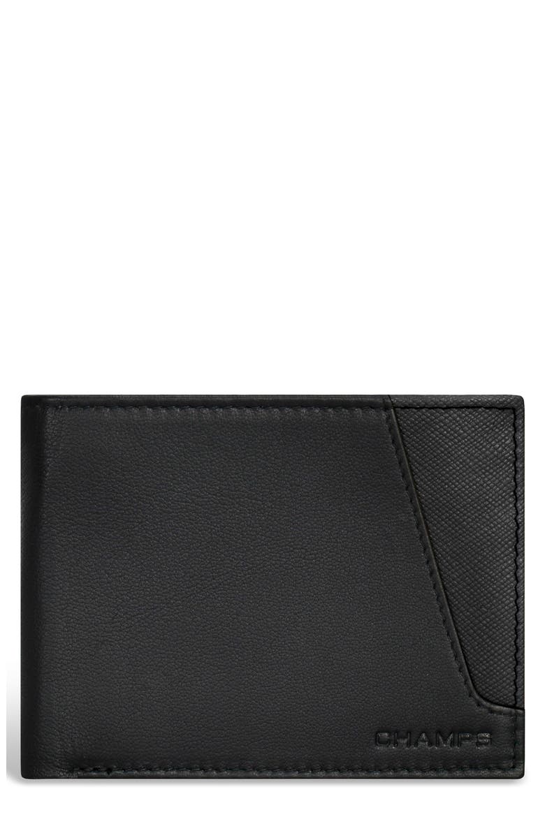 Iconic ID Flap Leather Bifold Wallet, Main, color, BLACK/ BLACK