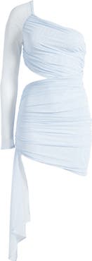 Mistress Rocks Ruched Side Drape One-Shoulder Minidress