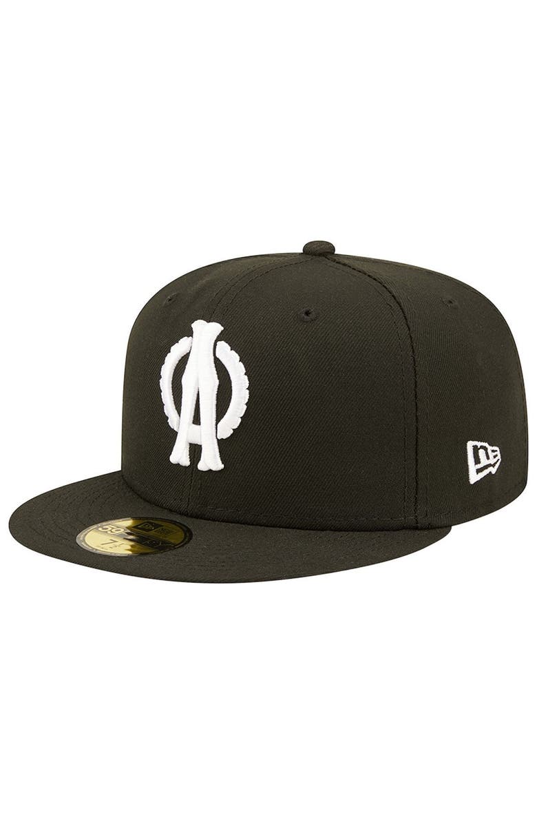 New Era Men's New Era Black Akron RubberDucks Black Tyrites Theme Night 59FIFTY Fitted Hat, Main, color, Black