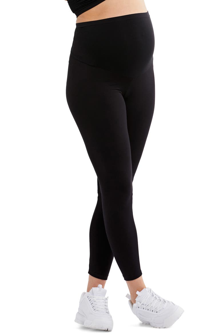 Luxessentials Secret Fit Belly Maternity Leggings, Main, color, BLACK